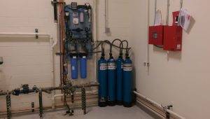 Deionization water filter system installed